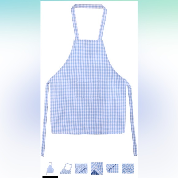 Children's Artists Aprons Pure Cotton Gingham - Size L (6-12yrs) - NWOT - Picture 5 of 9
